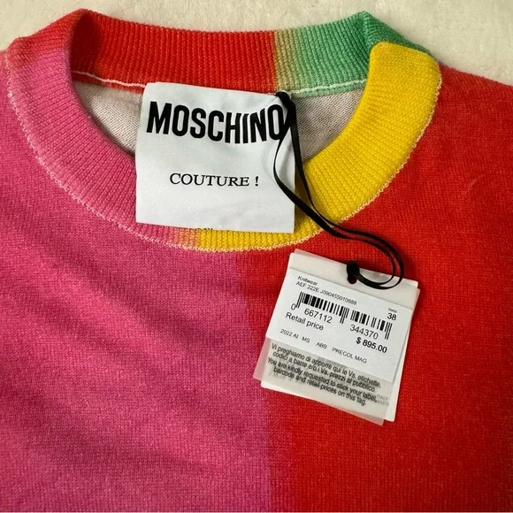 Moschino Project Print Merino Wool Top